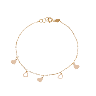 دستبند طلا 18 عیار زنانه میلی گالری طرح قلب کد MT2133