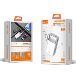 پاور بانک 30 هزار میلی آمپر الدینیو مدل PQ30 فست شارژ