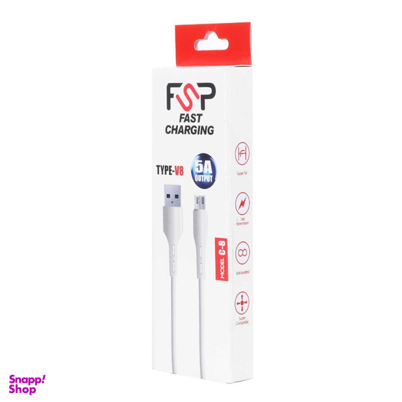 کابل شارژ USB به MicroUSB اف اس پی کد V-8 5A طول 1 متر