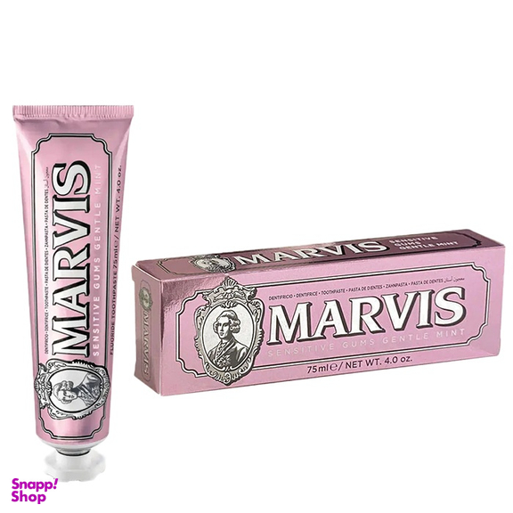 خمیر دندان مارویس مدل Sensitive Gums Gentle Mint حجم 75 میلی لیتر