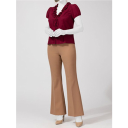 بلوز زنانه برنس مدل فوژان رنگ زرشکی