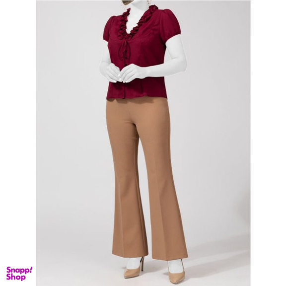 بلوز زنانه برنس مدل فوژان رنگ زرشکی