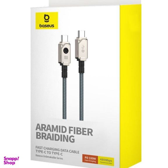 کابل دیتا 100 وات Type-C بیسوس مدل Unbreakable Series طول 2 متر