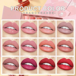 رژلب مایع دراگون رانی مدل Matte glass مجموعه 12 عددی