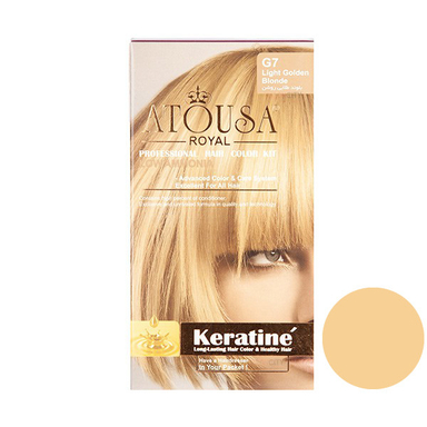 کیت رنگ مو آتوسا رویال شماره G7 حجم 100 میلی لیتر رنگ بلوند طلایی روشن
