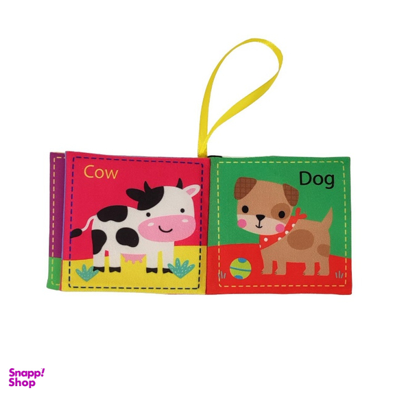 بازی آموزشی انتشارات ماه کوچولو مدل کتاب پارچه ای حیوانات اهلی و صفحات خش خشی