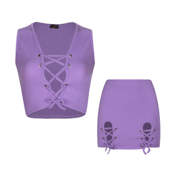 ست نیم تنه و دامن زنانه ناتوسا مدل 732 رنگ یاسی