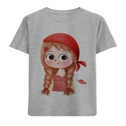 تیشرت آستین کوتاه دخترانه مدل دخترکلاه قرمز F699