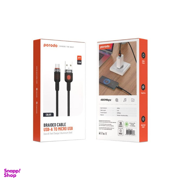 کابل شارژ USB به MicroUSB پرودو مدل PD-ACBR12 طول 1 متر