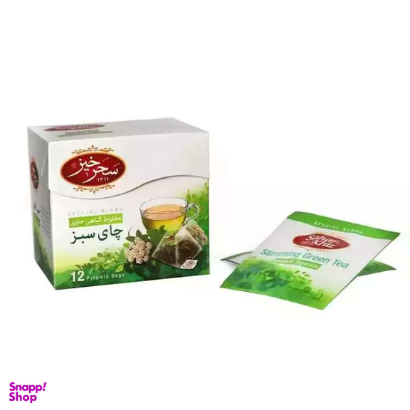 دمنوش مخلوط چای سبز سحرخیز بسته ۱۲ عددی