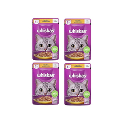پوچ گربه ویسکاس با طعم مرغ وزن 85 گرم بسته 4 عددی