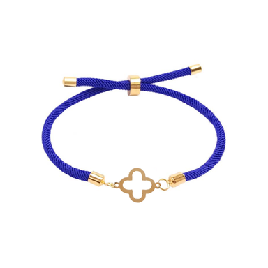 دستبند مارشال طلا 18 عیار زنانه اپال گلد مدل ونکلیف 005 رنگ آبی