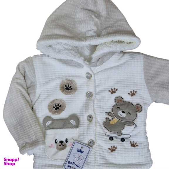 کاپشن دو تکه نوزاد گلیران کد 127 رنگ سفید