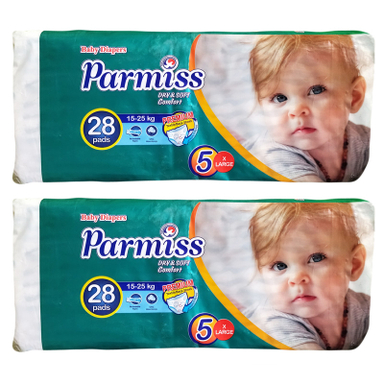 پوشک بچه پرمیس مدل A10 سایز 5 دو بسته 28 عددی