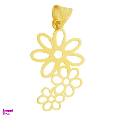 پلاک گردنبند طلا 18 عیار زنانه پانسی طرح گل 3تایی کد n1