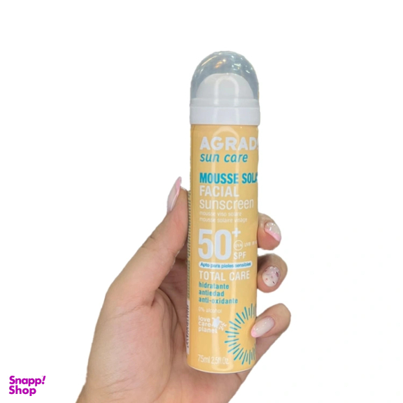 موس ضد آفتاب صورت آگرادو مدل +SPF50 حجم 75 میلی لیتر