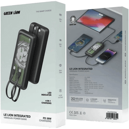 پاوربانک گرین لاین مدل Integrated 36W GL-PB88 ظرفیت 10000 میلی‌ آمپر ساعت