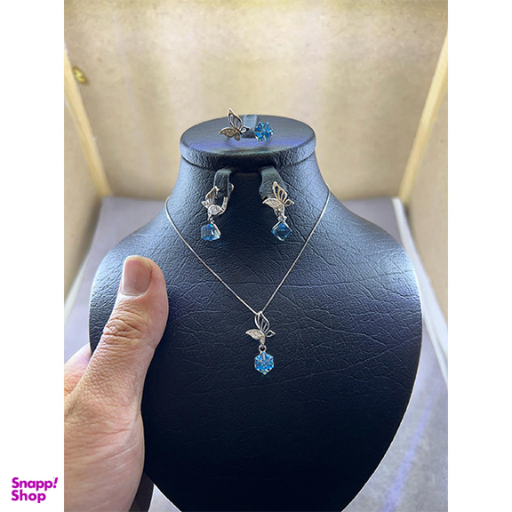 سرویس نقره زنانه سواروسکی مدل مکعب جواهری کد 148855