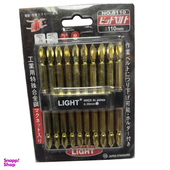 سری پیچ گوشتی دو سر چهار سو لایت مدل بلند کد SMT-LIGHT-JAPAN-8110 بسته 10 عددی