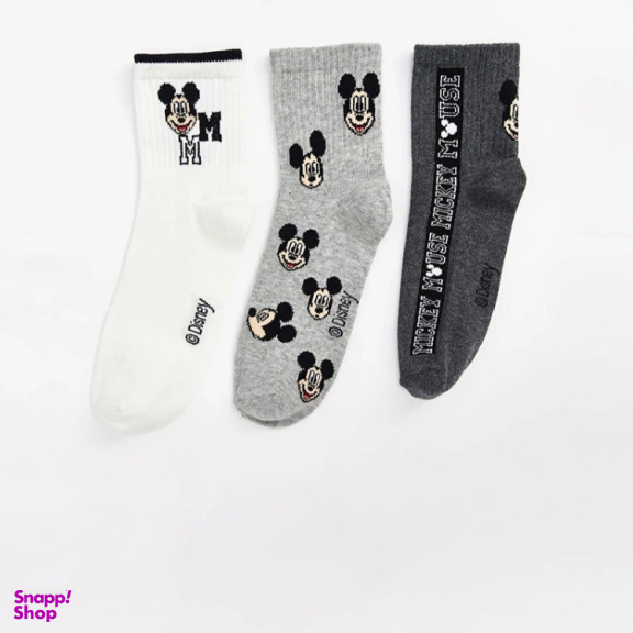 جوراب زنانه دیزنی مدل Mini Mouse مجموعه 3 عددی