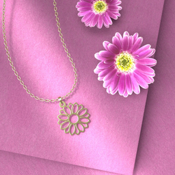 گردنبند طلا 18 عیار زنانه مدوپد مدل گل کد PP2-1-1198