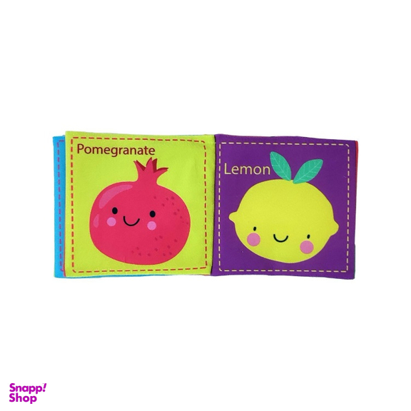 بازی آموزشی انتشارات ماه کوچولو مدل کتاب پارچه ای میوه های خوشمزه و صفحات خش خشی