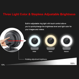 وب کم مدل 2K HDR 60fps Remote Control Ring Light