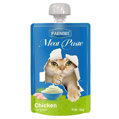 پودینگ پوچ گربه فنبی طعم مرغ و کت گراس وزن 90 گرم