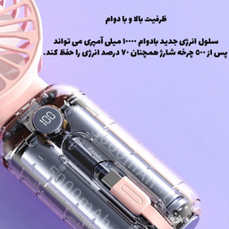 پاوربانک و پنکه دستی گرین لاین مدل Wind Mate ظرفیت 10000 میلی‌ آمپر ساعت