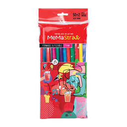 نی یکبار مصرف میما استرا کد 001 بسته 50 عددی