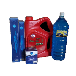 پک روغن موتور بهران و فیلتر روغن و هوا و کابین مبین و شیشه شوی خودرو مناسب پژو 405 و پرشیا و سمند مجموعه 5 عددی