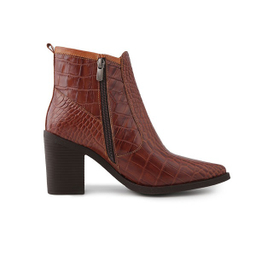 بوت زنانه چرم آگوست مدل 117002 CROCO B