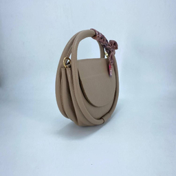 کیف دستی زنانه مدل مدل گرد کد 878 طرح ساده با دستمال گردن
