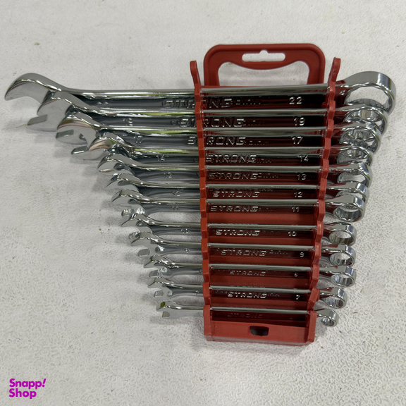 آچار یکسر تخت و یکسر رینگی استرانگ مدل SMT-STRONG-12PCS-22MM مجموعه 12 عددی