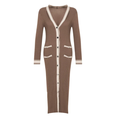 پیراهن یقه هفت زنانه مدل GD-o-20241521 رنگ قهوه ای