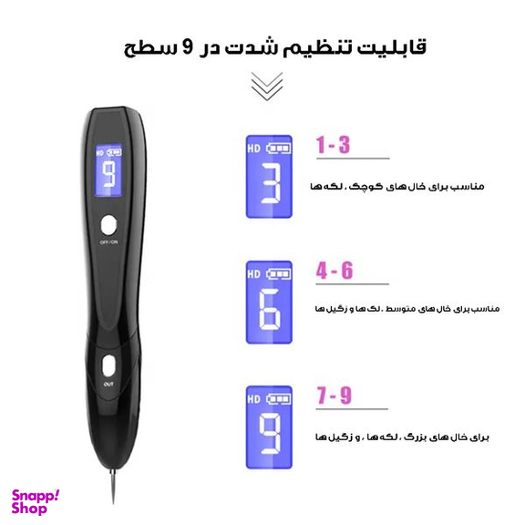 قلم پاک سازی پوست مدل دیجیتالی کد 9 سطح