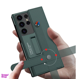 کیف چرم گوشی موبایل جی کی کی مدل Folding Support مناسب سامسونگ Galaxy S24 Ultra