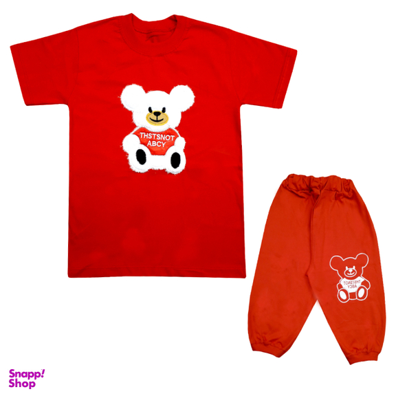 تیشرت شلوارک مدل C-1044 رنگ قرمز