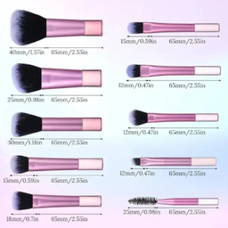 ست براش آرایشی کد 01 بسته 10 عددی به همراه کیف