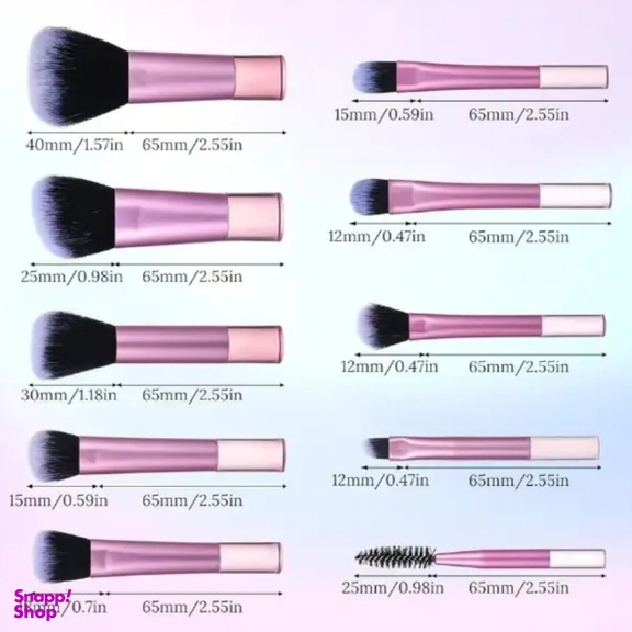 ست براش آرایشی کد 01 بسته 10 عددی به همراه کیف