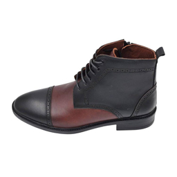 نیم بوت مردانه چرم ریباری مدل Z20 رنگ مشکی قهوه ای
