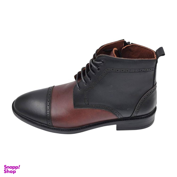 نیم بوت مردانه چرم ریباری مدل Z20 رنگ مشکی قهوه ای