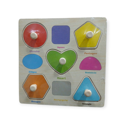 پازل آموزشی چوبی مدل پین دار طرح اشکال هندسی