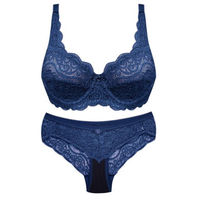 ست شورت و سوتین زنانه پانیذ مدل فنردار کد 9015 رنگ سرمه ای