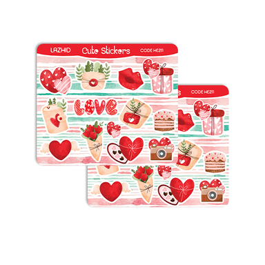 برچسب لاژید مدل عشق کد HE210 بسته 2 عددی