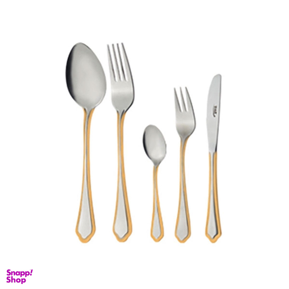 سرویس قاشق و چنگال 30 پارچه ناب استیل مدل ونیز