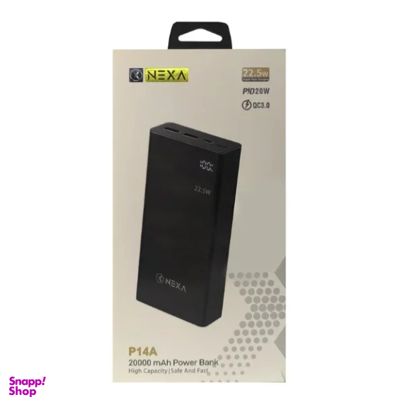 پاوربانک نکسا مدل P14A ظرفیت 20000 میلی آمپر ساعت