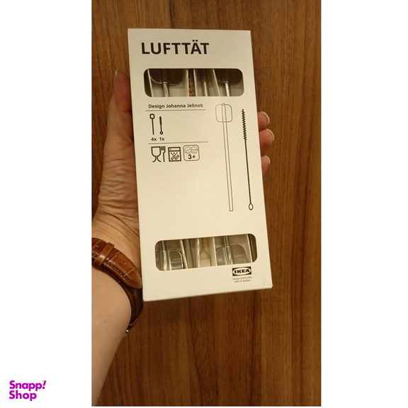 قاشق شربت خوری ایکیا مدلLUFTTAT مجموعه 4 عددی به همراه فرچه نظافت