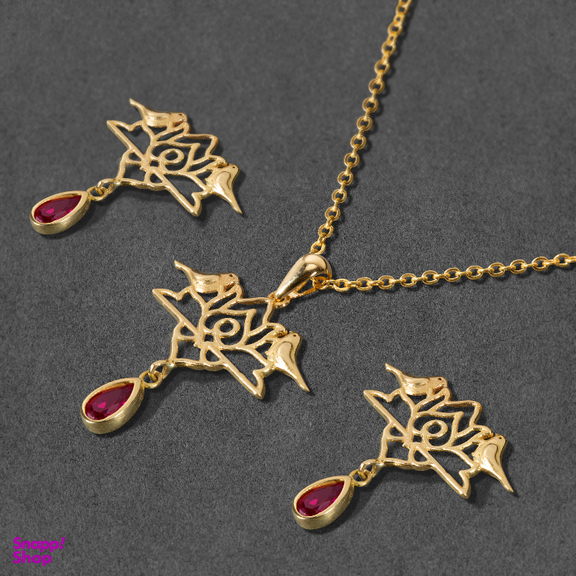 نیم ست طلا 18 عیار زنانه جواهری سون کد 3211