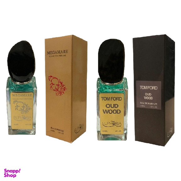 ادوپرفیوم مردانه ایفوریا مدل مگامار حجم 30 میلی لیتر به همراه ادوپرفیوم مردانه ایفوریا مدل عود وود حجم 30 میلی لیتر